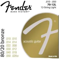 FENDER STRINGS NEW ACOUSTIC 70-12L 80/20 BRZ BAL END 10-50 - Струны