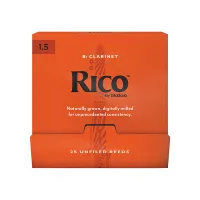 RCA0115-B25 Rico Трости для кларнета Bb, размер 1.5, 25шт в индивидуальной упаковке, Rico