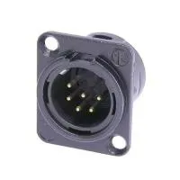 Neutrik NC6MD-L-BAG-1 панельный разъем XLR male черненый корпус 6 контакта