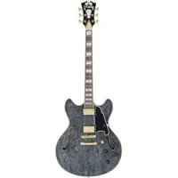 D'angelico excel dc black dog  полуакутическая гитара с кейсом, цвет черный
