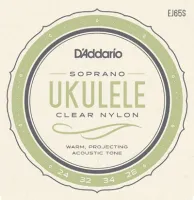 Soprano ukulele string set D'Addario Pro-Arte EJ65S - Soprano ukulele strings with transparent cast nylon trebles and silver-plated copper wound bass string