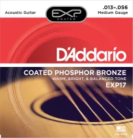 EXP17 Coated Phosphor Bronze Комплект струн для акустической гитары, Medium, 13-56, D'Addario