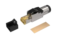 ROXTONE RJ45C6A-MH NEW Высококачественный Ethernet Разъем для кабеля категории CAT6A, IP20 (пылезащитный), Диаметр проводника: 1,2 - 1,65мм, 100% экранирование. для кабеля AWG24/7 - AWG22/1, разъмы: позолоченная бронза, корпус: вылитый под давлением цинко