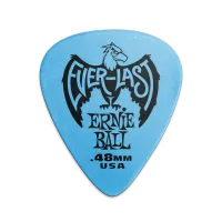 Ernie Ball 9181 делриновый нескользящий медиатор Everlast, 0,48 мм, голубой, упаковка 12 шт.