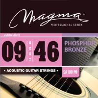 Magma Strings GA100PB - Струны для акустической гитары 9-46, Серия: Phosphor Bronze, Калибр: 9-11-16-26-36-46, Обмотка: круглая, фосфористая бронза, Н