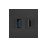ABL 2T0010UH- Сдвоенный модуль подключения IMP 1xUSB 3.0, 1xHDMI, черный
