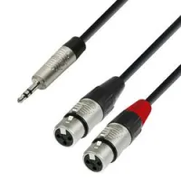 Adam Hall K4 YWFF 0300  аудиокабель 3,5 Jack stereo-2 x XLR(F), REAN, 3м