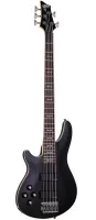 SCHECTER OMEN-5 BLK L/H - 5-струнная леворукая бас-гитара, 24 лада,  корпус: липа, гриф: клён, на болтах, накладка палисандр, звукосниматели: HH 2х Schecter Diamond Bass, регулировки: громкость, цвет: Gloss Black (BLK)