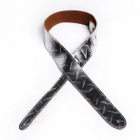 20LDP00 Diamond Plate Кожаный ремень для гитары, серебристый, тиснение, Planet Waves