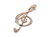 Брошь сувенирная Rin "Скрипичный ключ" золотого цвета