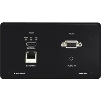 Kramer WP-20/EU(B)-80- Передатчик VGA/HDMI, RS-232 и стереоаудио по витой паре HDBaseT, поддержка 4K, цвет черный