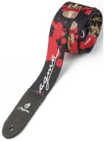 Guitar strap Magma MS01 - Polyester guitar strap with Rock pattern and leather tips