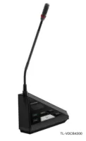 GONSIN TL-VX4300 Микрофонная консоль председателя. Поддержка IC-карт. OLED-дисплей (35 мм х 18 мм). Встроенный динамик (2×2W/8Ω). Регулятор громкости и выход для наушников, выход для записи. Размер 145 мм × 170 мм х 71 мм (без микрофона). Микрофон 410  мм