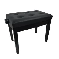 Artist PB-025MBL Банкетка деревянная с регулировкой высоты, цвет черный матовый, кожзам, пуговицы, высота 47-56см