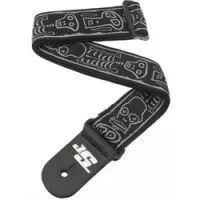 Planet waves 50js01  ремень гитарный joe satriani collection scull and bones, нейлон, leather ends
