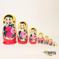 LHM10102 Матрешка традиционная 8 кукольная, Хохлома