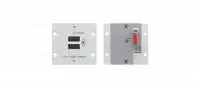 Модуль-вставка Kramer Electronics [W-2UC/EU(G)] блок питания для двух мобильных устройств с разъемом USB с общей нагрузкой до 4А; цвет серый