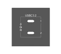 Kramer MD-2C/2CM(B), Пассивная вставка с двумя разъемами USB тип C, розетка, цвет черный