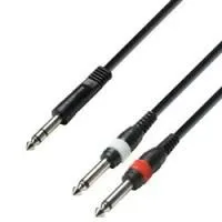 Adam hall k3 yvpp 0100  аудиокабель 6,3 jack stereo-2 x 6,3 jack mono, 1м