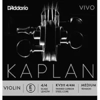 D'addario kv311 4/4m  отдельная струна e для скрипки 4/4 kaplan vivo, medium tension