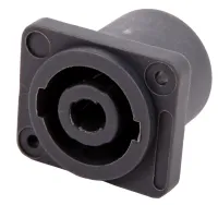 FORCE CFA-090 - разъем SPEACON, "мама"  панельный, квадратное пластмассовое основание, 4P, черного цвета
