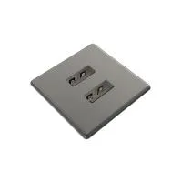FORMING FUNCTION 9353003129- Встраиваемая квадратная металлическая зарядная станция серии Powerdot с 2xUSB, антрацит