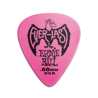 Ernie Ball 9179 делриновый нескользящий медиатор Everlast, 0,60 мм, розовый, упаковка 12 шт.