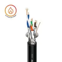 ROXTONE C6AL-LSZH/1m Black 1м. Кабель CAT6a в LSZH-малодымной оболочке из огнеупорной полимерной композиции (класс огнестойкости UL-V0) не содержащей галогенов и не распостраняющей горение при групповой прокладке, 100% shielded,  4x2x0,22mm, TPE Jacket, D