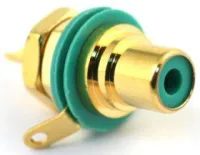 Rean NYS367-5 панельный разъем RCA гнездо, зеленый изолятор, золоченые контакты