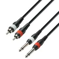Adam hall k3 tpc 0600 m - кабель аудио 2 x rca (m) - 2 х trs (jack) mono 6.3 mm, 0.22 мм2, 6 м, moulded