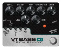 CS-VTB-DI басовая педаль VT Bass DI Tech21, эмуляция звучания винтажных Ampeg SVT, ручки Level, Blend, Mid, Character, Drive, Low, High, кнопки CabSim, Bite, -20dB, +10 dB, Phantom/Ground, DI выход, T