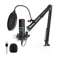 Maono AU-PM421 USB-микрофон, конденсаторный кардиоидный. Пантограф, держатель, поп-фильтр, ветрозащи