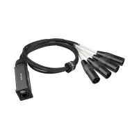 ROXTONE PS4F Кабельный разветвитель для компактных пассивных распределительных коробок PS4FD, PS4MD. 4 кабеля (110 Ом) с числовыми кодами для упрощения определение различных каналов, прочная нейлоновая оплетка, 3-контактные XLR разъемы. Поддерживает фанто