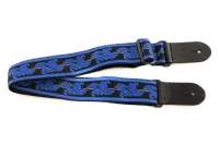 OVATION SIGNATURE NYLON LEAF гитарный ремень 50мм, 84-144см, кожаные концы, синий