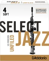 Трости для сопрано-саксофона D'Addario Select Jazz Unfiled RRS10SSX4S