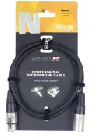 STAGG NMC6R - профессиональный микрофонный шнур XLR-XLR, разъемы типа NEUTRIK, высочайшее качество, крайний низкий уровень помех, длина 6 метров, черного цвета.