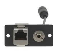 Модули-вставки Kramer Electronics WA-45(W) с проходными разъемами RJ-45 и стерео аудио (3,5-мм розетки). Цвет белый.