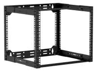 Caymon OPR309A/B Стойка телекоммуникационная с открытой рамой 19". Материал сталь.  Открытая конструкция. Монтажная высота 9U. Габаритные размеры, мм (Ш x В (без резиновых ножек) x Г): 520 x 425 x 300-450.  Масса 8,5 кг. Цвет черный (RAL9004)