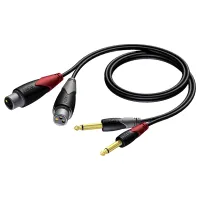 Procab CLA707/3- Аудиокабель 2х XLR 3-pin (розетка) – 2хJack 6,3 мм моно (вилка)