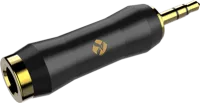 ROXTONE RA3MJ3JF Высокоачественный металлический переходник 6.3 mm stereo Female Jack, - 3,5 stereo Male Jack, материал: латунь, цвет: черный.