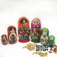 LHM10187 Матрешка "Майдан традиция" 3 кукольная, Хохлома