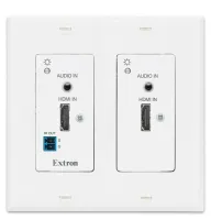 Extron DTP T HWP 232 D - Передатчик DTP на два входа для HDMI с эмбедированием аудио - настенная панель Decorator, цвет белый