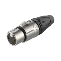 ROXTONE RX3F-NG Разъем cannon кабельный 1шт., мама 3-х контактный, корпус: металл, цвет: серебро, покрытие контактов: золото. Каждый разьем в блистере, 640шт. в коробке размером 46x33x40см в которой 8 упаковок по 80 коннекторов в индивидуальном блистере)