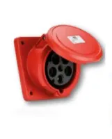 PCE Розетка встраиваемая наклонная 63A/230V/1P+N+E/IP44, фланец 100x112 4331-6