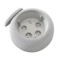 Kondator 910-I20S- 
			Розеточный блок с четырьмя розетками и двумя USB-портами для зарядки, бежевый