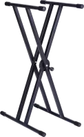 ROXTONE KS008 Black (под заказ) X-cтойка под клавишные инструменты с удлиненной перекладиной (50см). высота: 56-105см, ширина:23-90см, максимальная нагрузка: 80кг, цвет: матовый черный, вес: 4,8kg, 5шт в коробке размером  63x47x105см<br>
