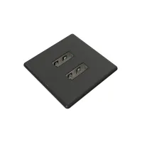 Kondator 935-PM31- Встраиваемая квадратная металлическая зарядная станция серии Powerdot с 2xUSB, черный
