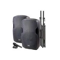 Gemini PA-SYS15 - Комплект состоящий из 15" активной и 15" пассовной акустических систем с встроенным микшером и 2 шт. стойки-трипод