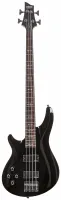 SCHECTER OMEN-4 BLK L/H - леворукая бас-гитара, 24 лада, корпус: липа, гриф: клён, на болтах, накладка палисандр, звукосниматели: HH 2х Schecter Diamond Bass, регулировки: громкость, цвет: Gloss Black (BLK)