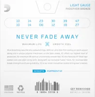 Комплект струн для 12-струнной гитары d'addario xsapb1047-12 - струны для 12-струнной акустической гитары с стальными верхами ny и басами с фосфор-бронзовой обмоткой по шестигранной основе с покрытием xs. слабое натяжение, толщина .010-.047 дюйма